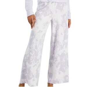 Jenni XXL Printed Ribbed Wide-Leg Pajama Pastel Tie Dye Purple